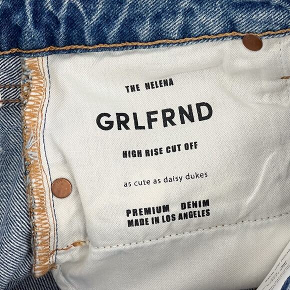 GRLFRND Helena High Rise Cutoff Denim Shorts Women’s Size 24 Newport Distressed - Picture 3 of 6
